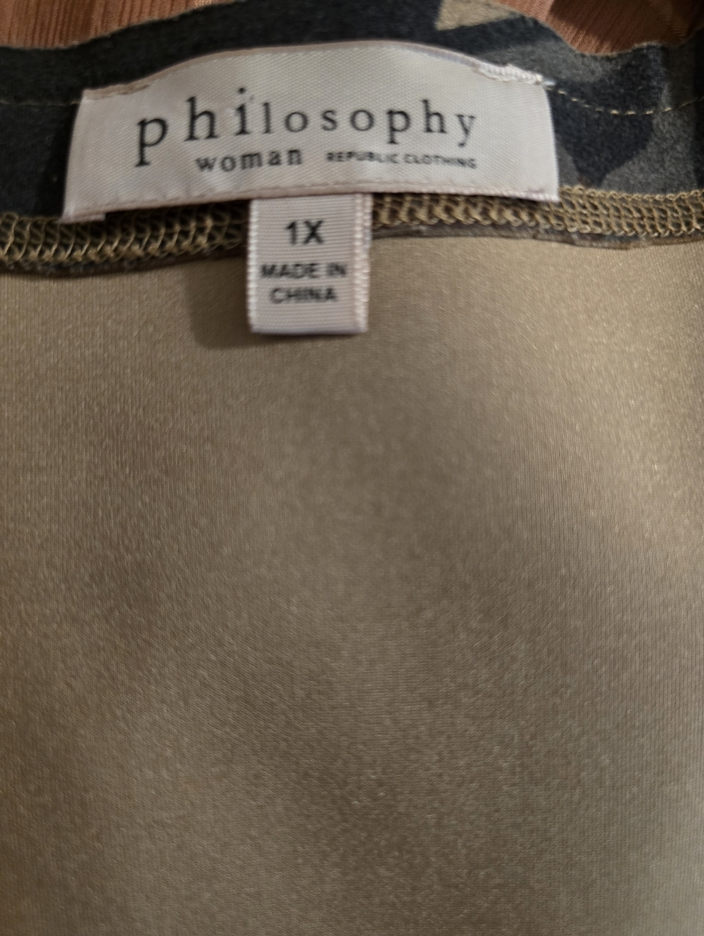 Philosophy Woman Cardigan In Beige with Black Trimhil 3/4 Sleeve - Picture 4 of 4